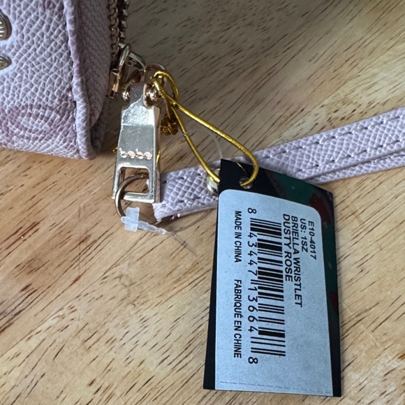 Bebe Light Pink and Gold Logo Wristlet - Picture 5 of 5